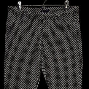 Gap Slim City Ankle Pants Black White Geometric Print Size 10R